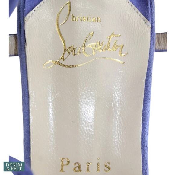 Christian Louboutin Purple Suede Strappy Sandals Heels Size 39 Women’s Italy - Picture 12 of 13